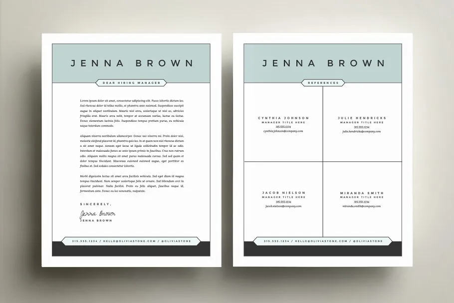 两列式经典简历模板 Resume Template 4 Pack | CV Template插图(2)