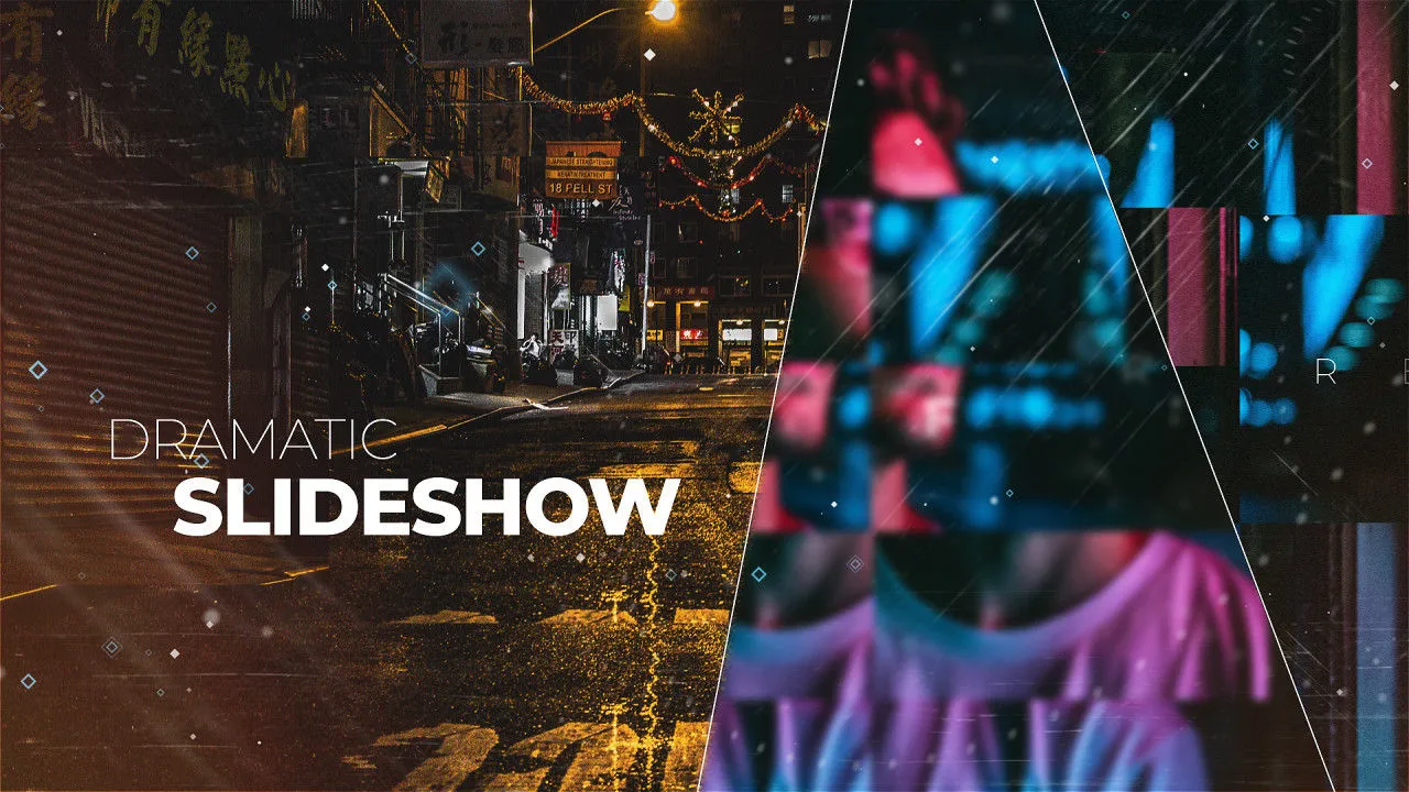 现代时尚生动的戏剧性幻灯片像素设计精选AE模板