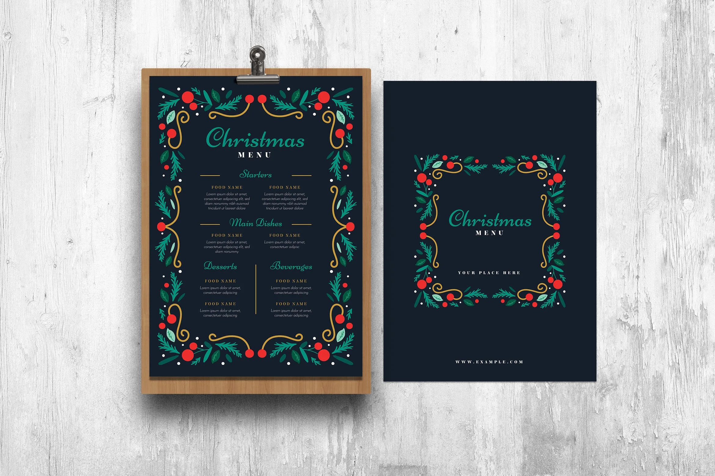 圣诞节主题餐厅菜单设计模板 Special Christmas Menu