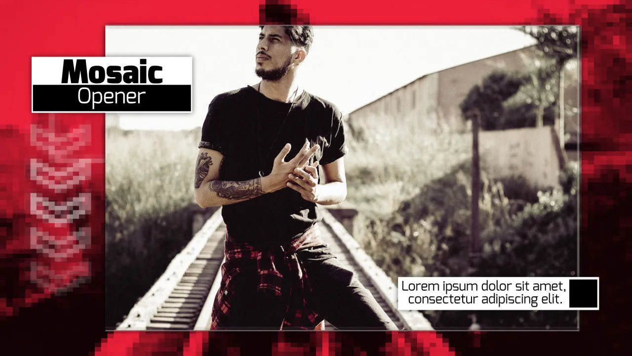 平滑过渡的马赛克开启像素设计精选AE模板