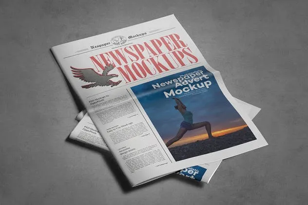 复古新闻报纸印刷品样机 Vintage Newspaper Mockups插图(3)