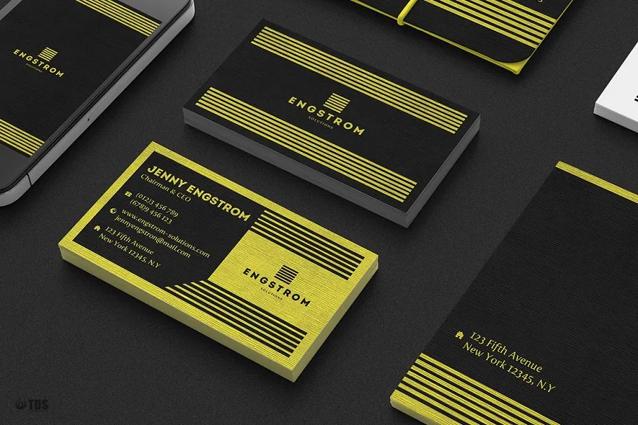 黑黄配色企业形象设计素材包 Black Yellow Corporate Identity PSD插图(2)