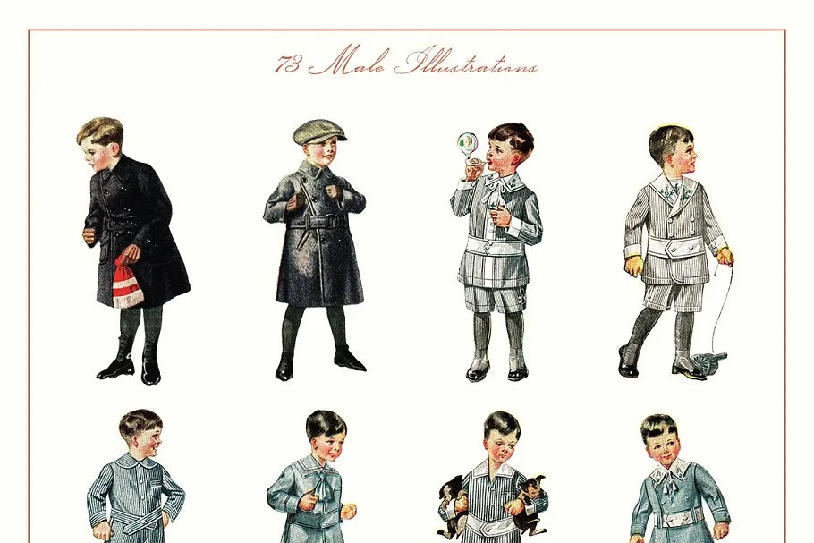 150副1920s年代复古人物照片素材 150 Vintage Illustrations Volume 1插图(7)