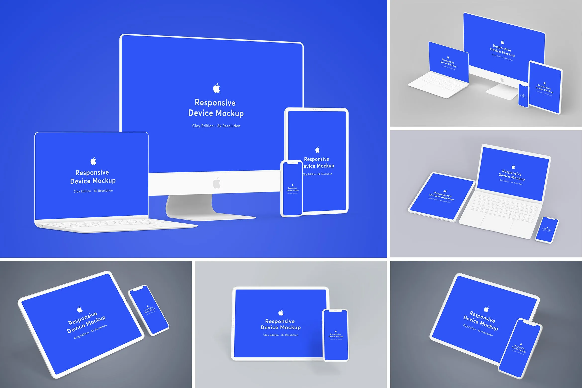 极简主义风格响应式交互设计效果图预览像素设计精选样机v3 Responsive Device Mockup 3.0