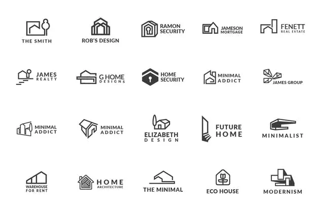 20款房地产销售租赁品牌Logo设计模板 20 Real Estate Logo Kit插图(2)