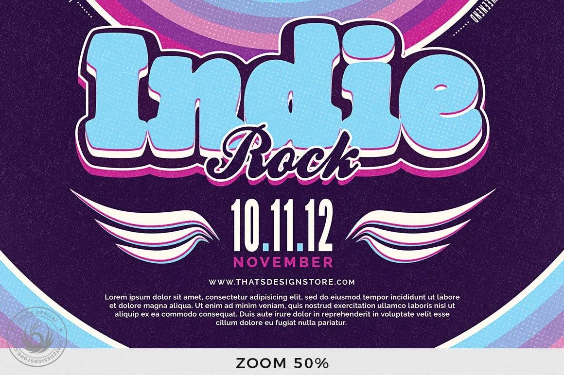 独立摇滚音乐盛会活动海报传单模板v5 Indie Rock Flyer Template V5插图(7)