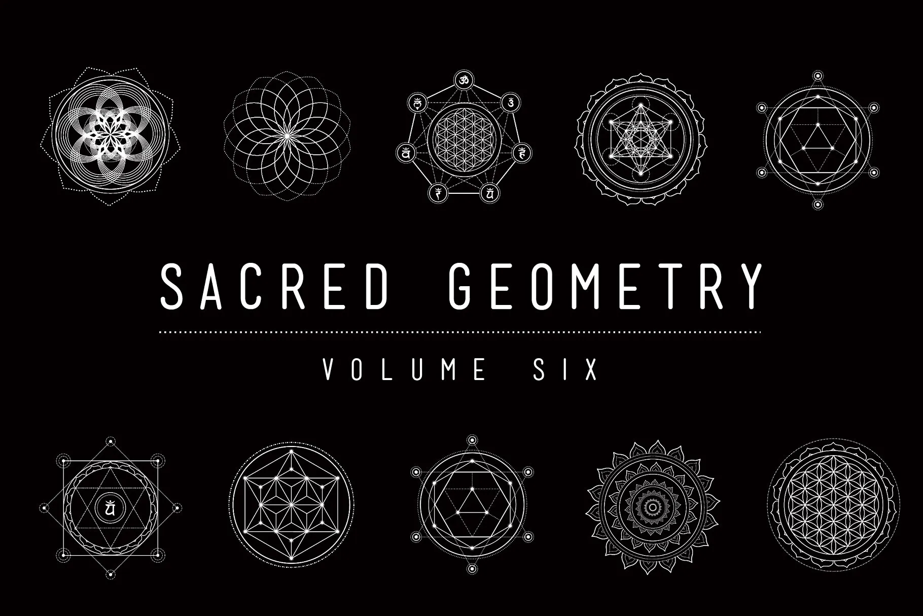 神圣宗教几何图形矢量素材包 Sacred Geometry Vector Pack Vol. 6插图(1)