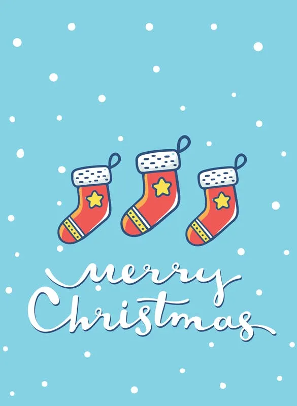 圣诞节&新年庆祝主题简易矢量手绘图形素材 Collection of Christmas cards插图(1)