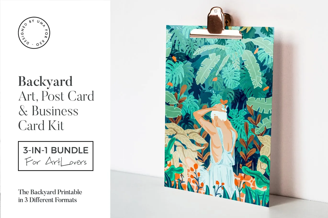 后花园水彩艺术办公文具设计套装 Backyard Art & Stationary Kit插图