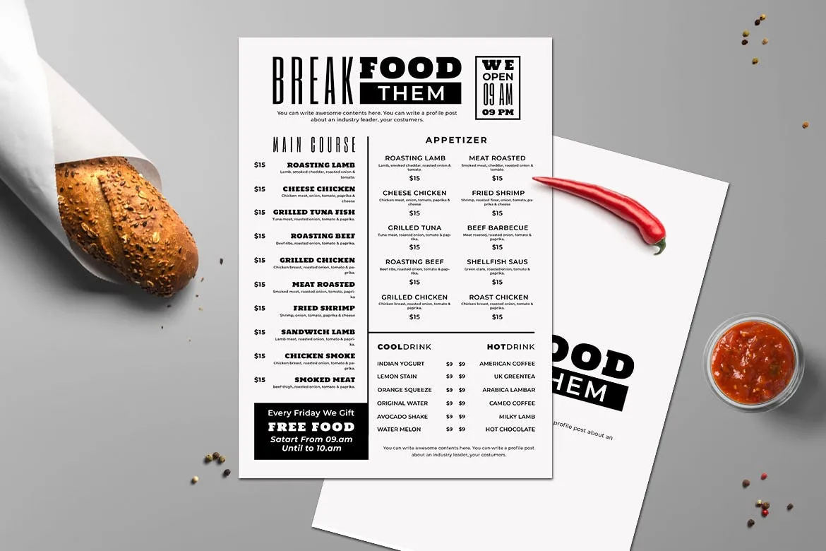 面包店/蛋糕店烘焙品牌菜单设计模板v13 SGM#8211; Food Menu. 13