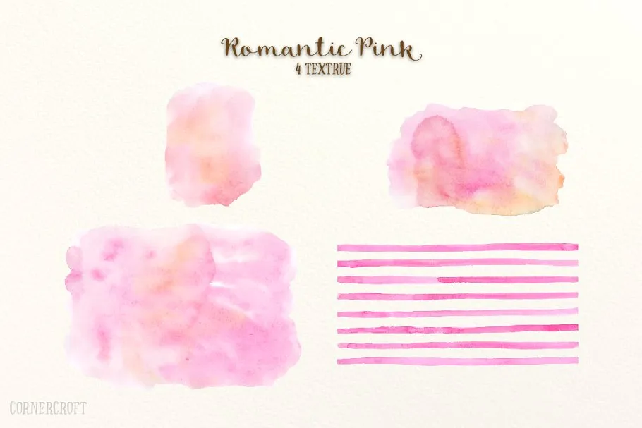 浪漫粉色水彩设计套装 Design Kit Romantic Pink Watercolor插图(6)
