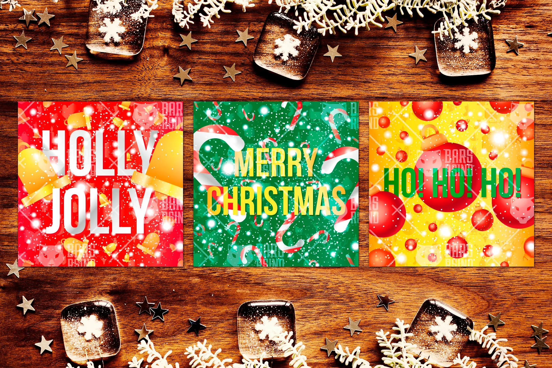 圣诞节祝福贺卡设计模板 Merry Christmas Congratulations