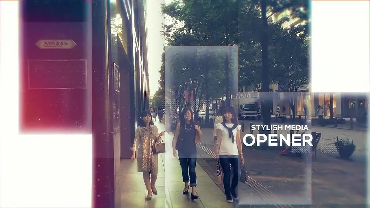 玻璃效果的广告照片展示像素设计精选AE模板