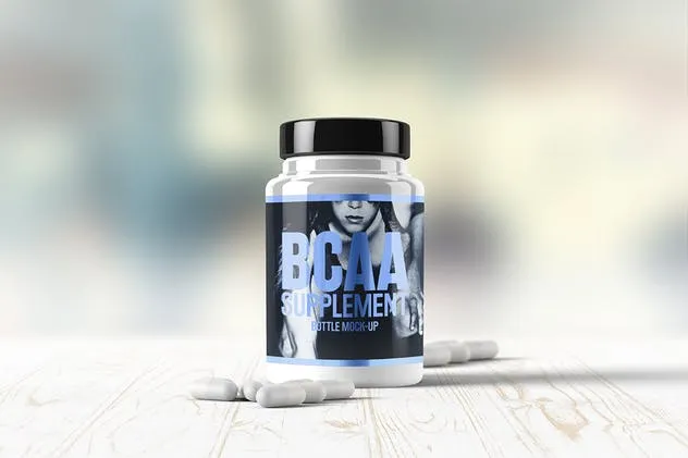 营养品/药物瓶外观设计样机模板 Supplement / Medicine Bottle Mock-Up插图(6)