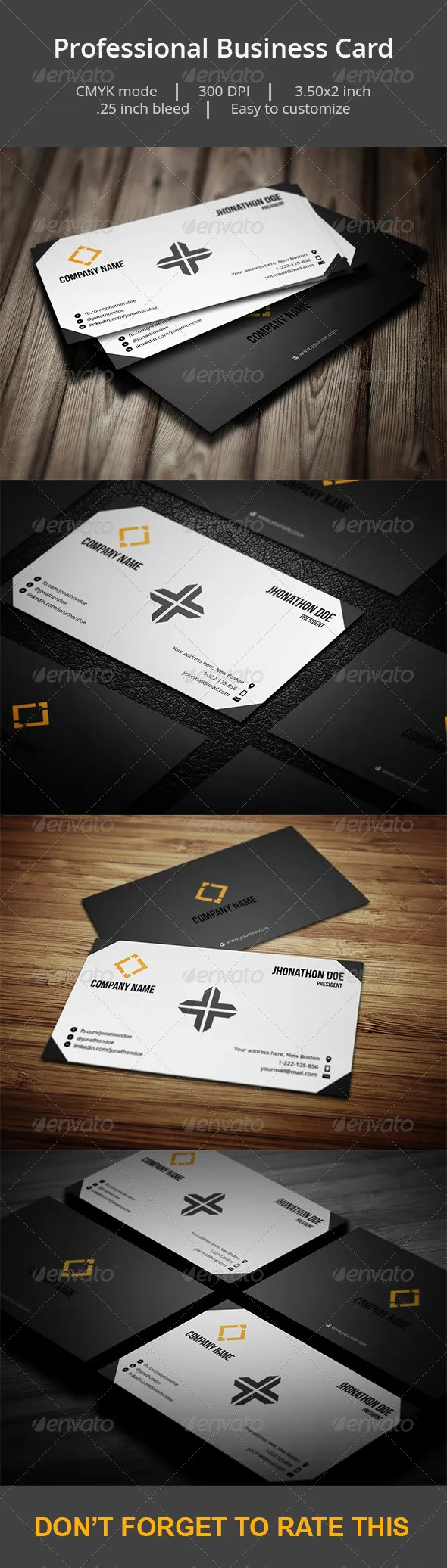 专业的高端商务商业质感名片设计模板插图