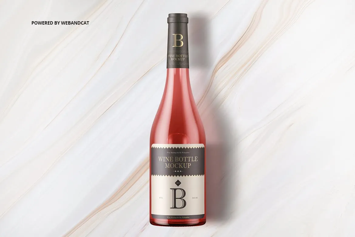 洋酒酒瓶外观设计效果预览样机v2 Wine Bottle Mock-up 2插图(9)