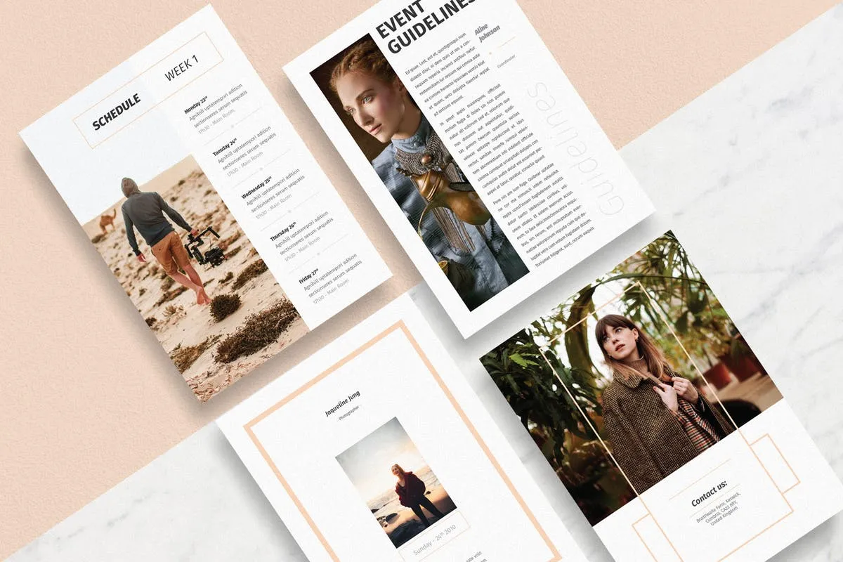 活动邀请信函创意设计模板 Clara#8211; A4/A5/Letter