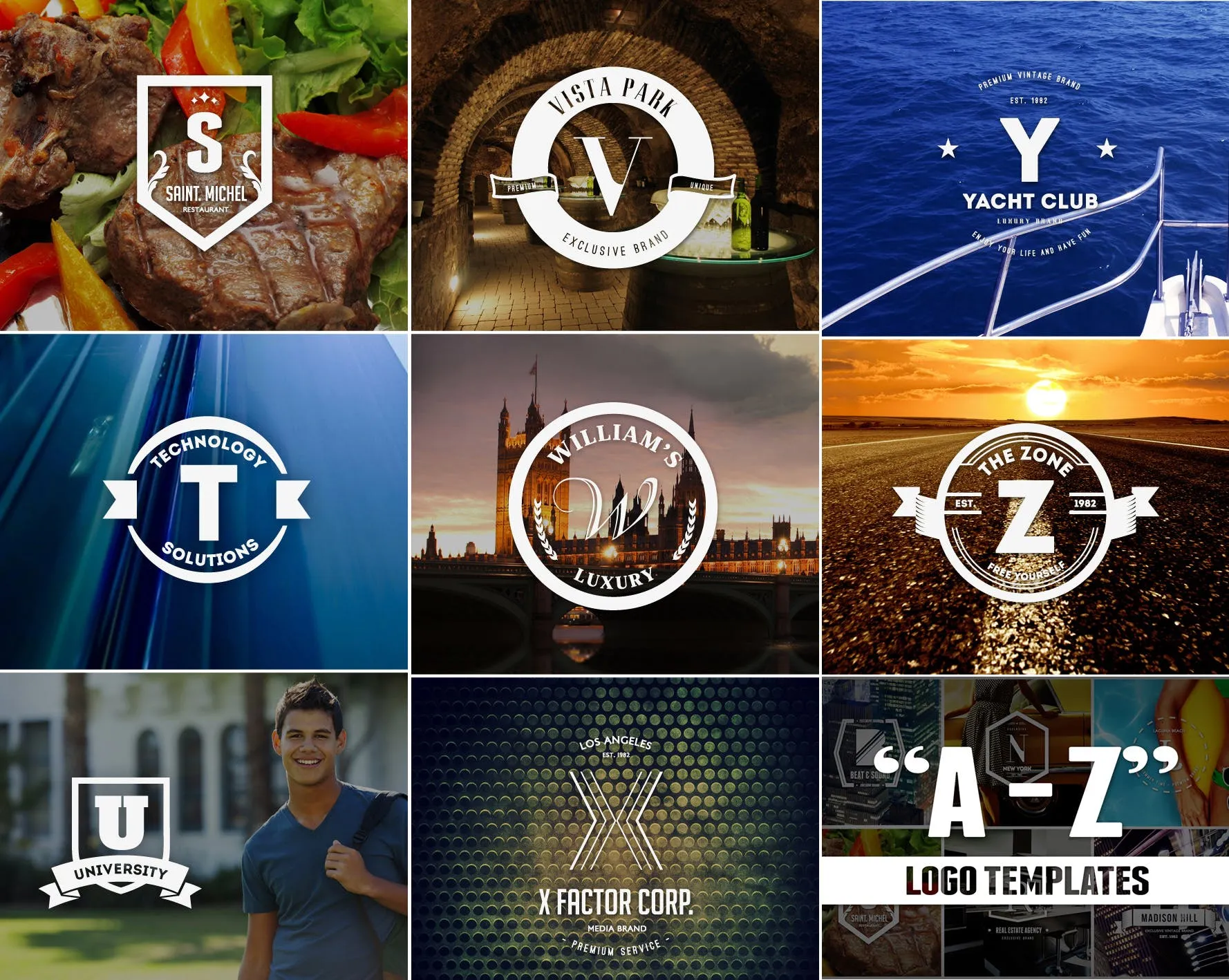 26个英文字母图形Logo&徽章设计模板合集插图(3)