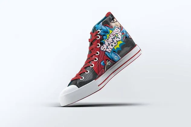 牛仔休闲运动鞋样机模板 Sneakers Mock-Up v1插图(1)