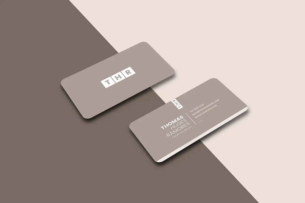 矩形圆角设计风格企业像素设计精选名片模板 Business Card