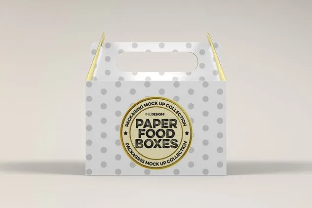 小蛋糕/糕点包装盒子样机 Small Cake Box Carrier Packaging Mockup插图(7)