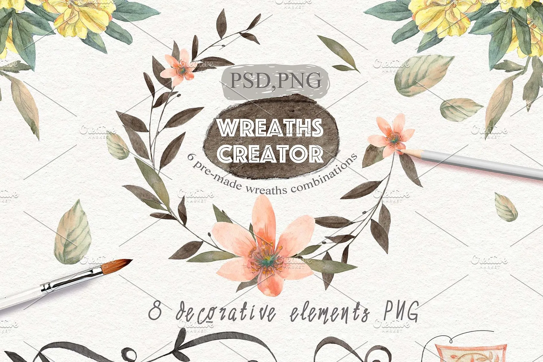 超级手绘水彩花园元素合集[1.23GB] Amazing garden 100 PNG插图(7)