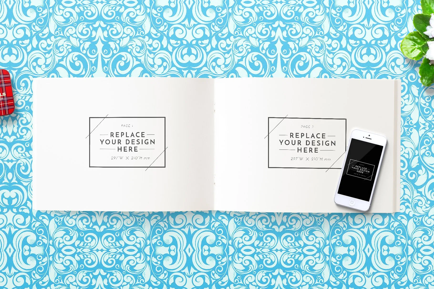 A4规格小册子企宣手册样机模板 A4 Landscape Brochure Mockups