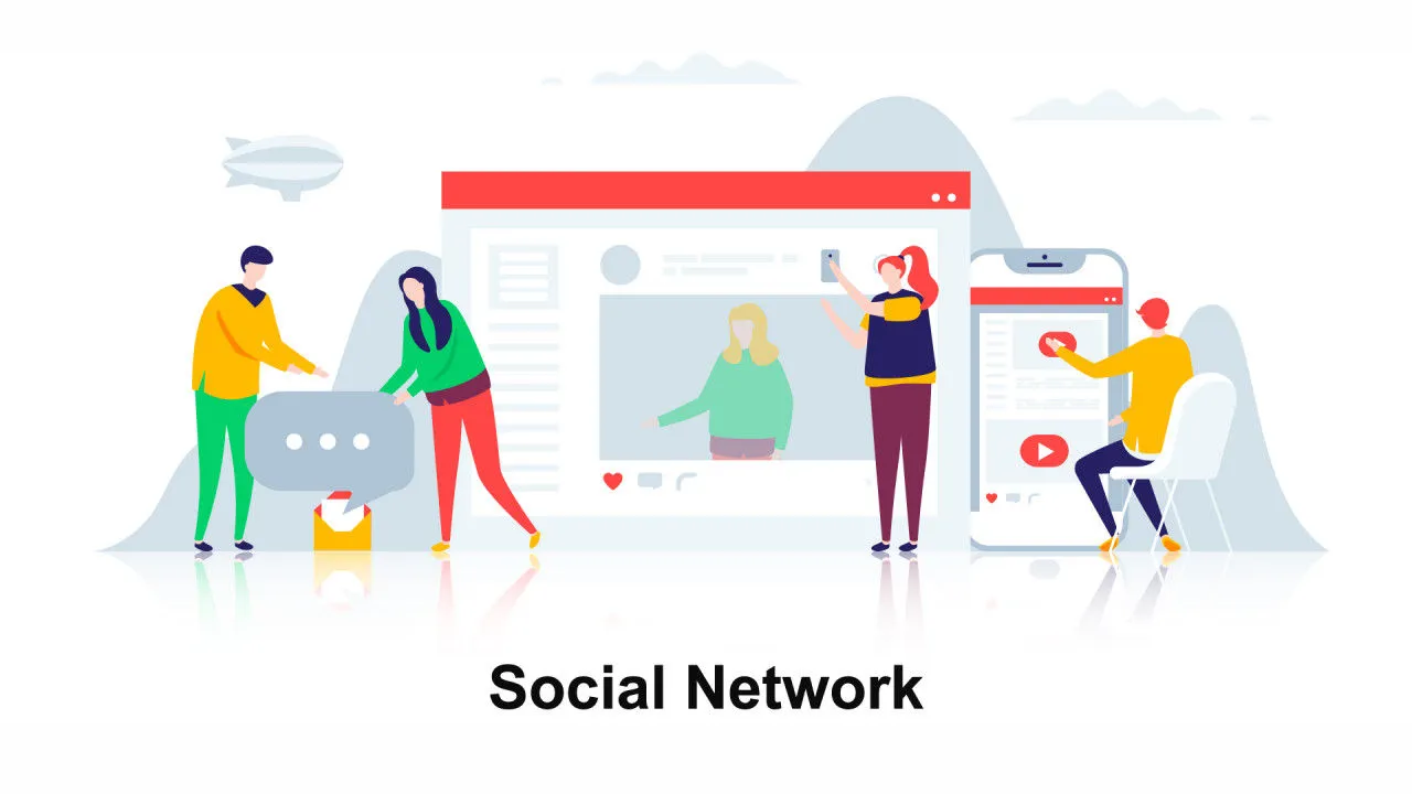 社交网络平面概念像素设计精选AE模板