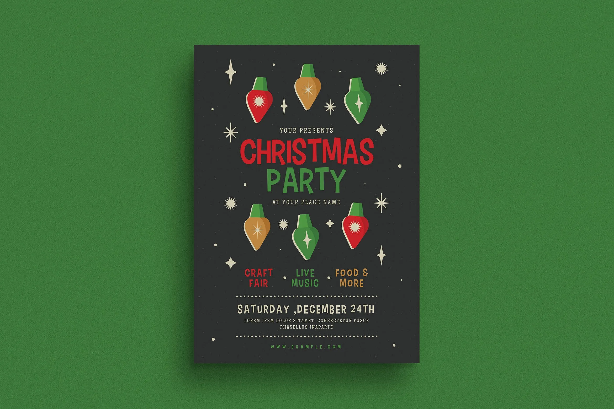 圣诞节活动海报传单设计模板 Christmas Event Flyer插图