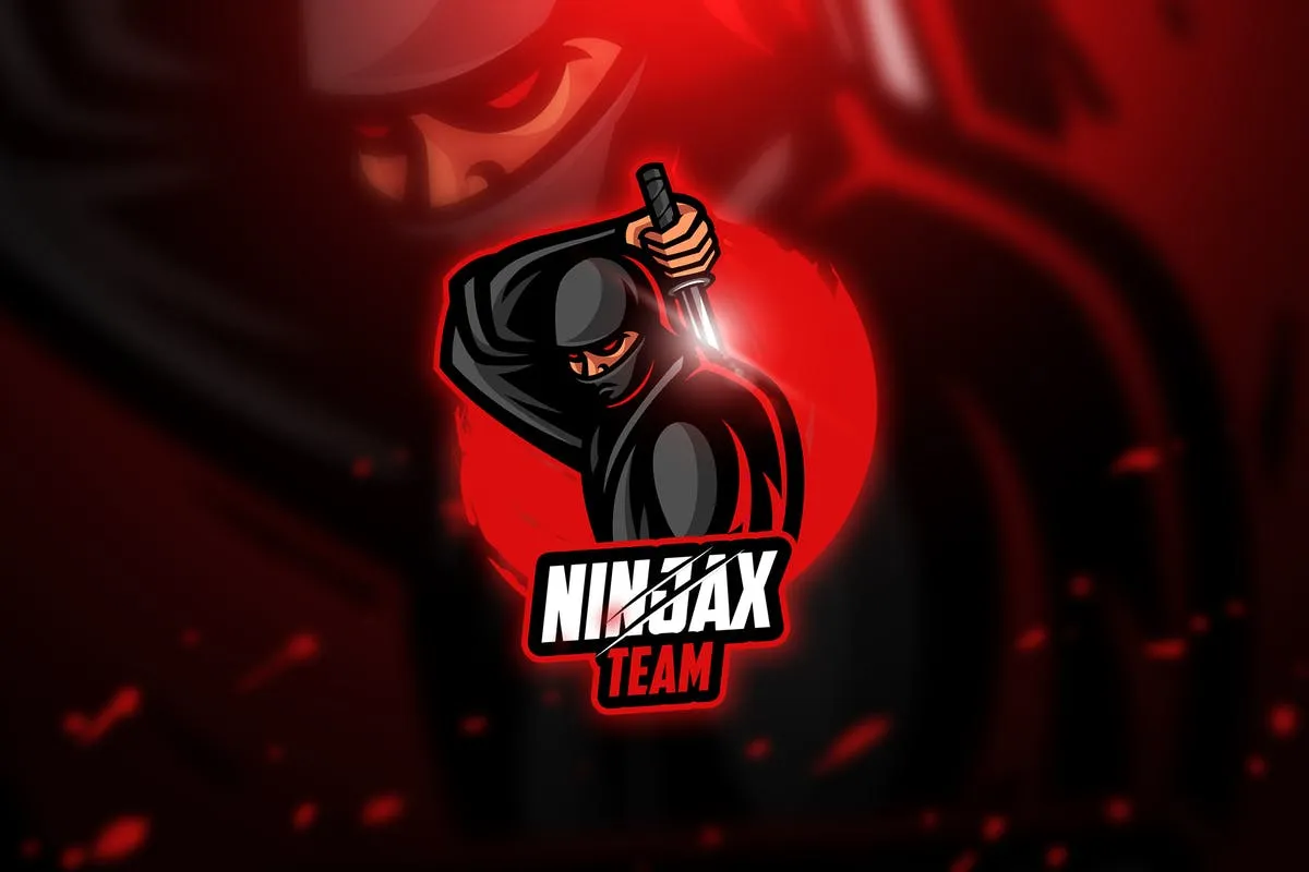 带剑蒙面忍者武士电子竞技战队Logo模板 Ninja 3#8211; Mascotamp; Esport Logo