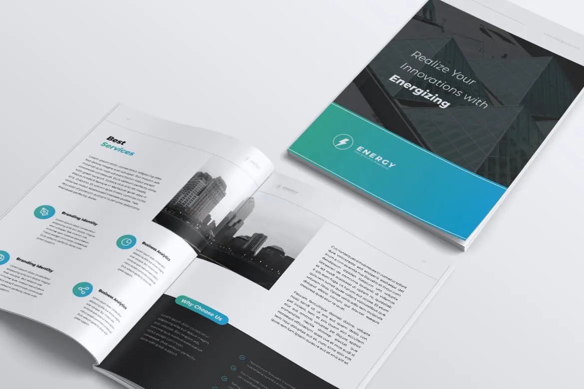 新能源发电厂企业宣传画册设计模板 ENERGY Power Plant Company Profile Brochures插图(4)