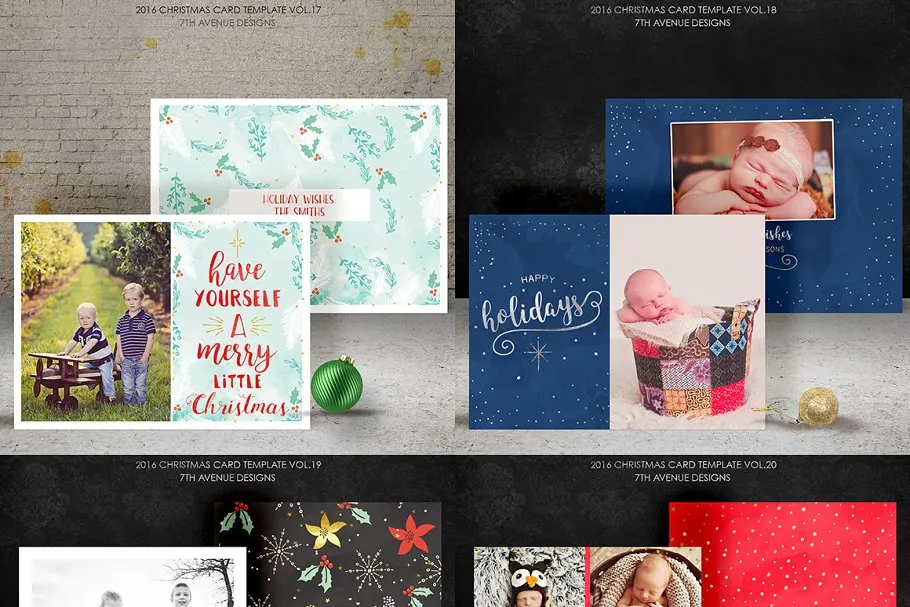 圣诞贺卡模板超级合集 Christmas Cards Templates Collection插图(5)