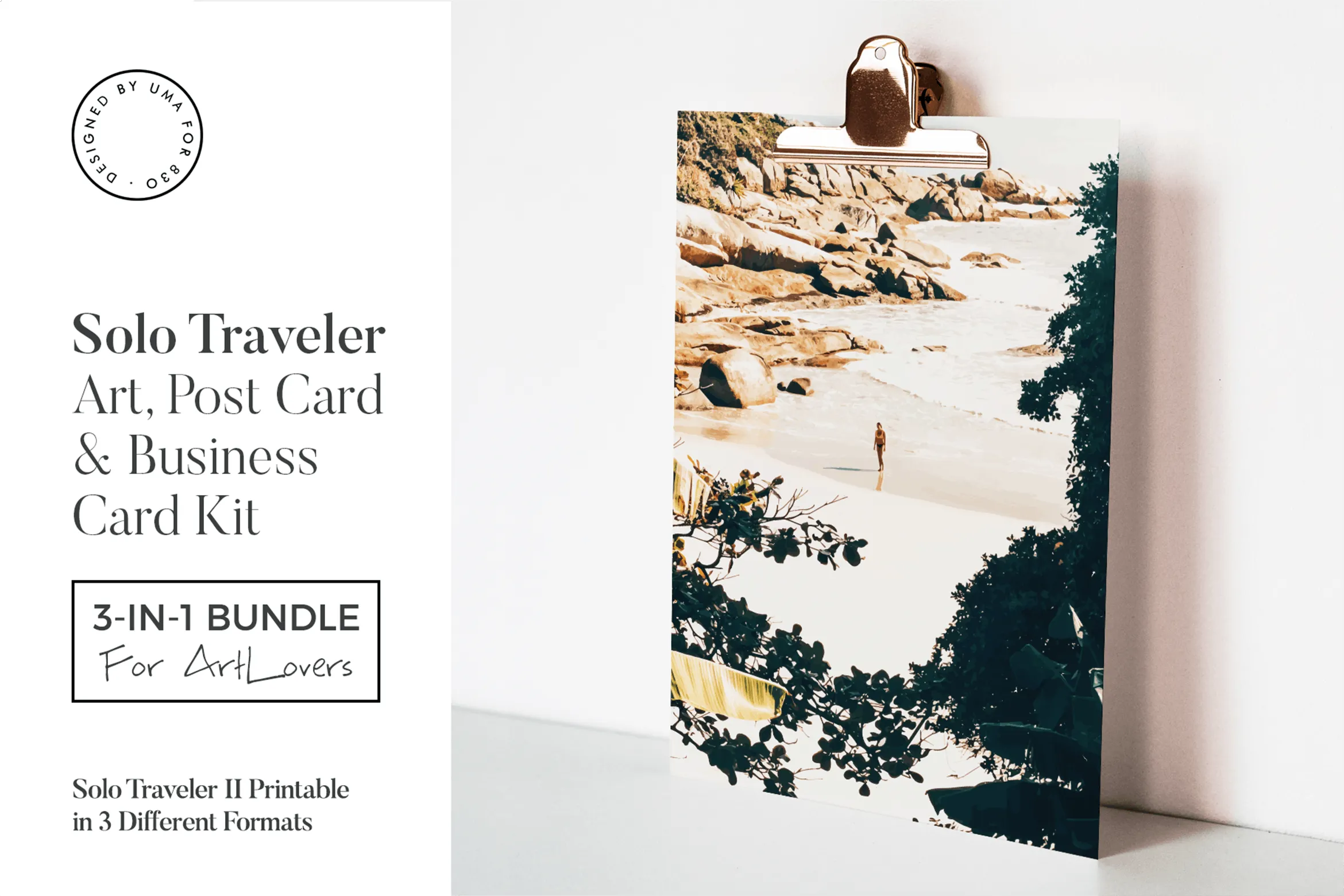 SOLO旅行者水彩插画办公文具设计套装II Solo Traveler II Artamp; Stationary Kit