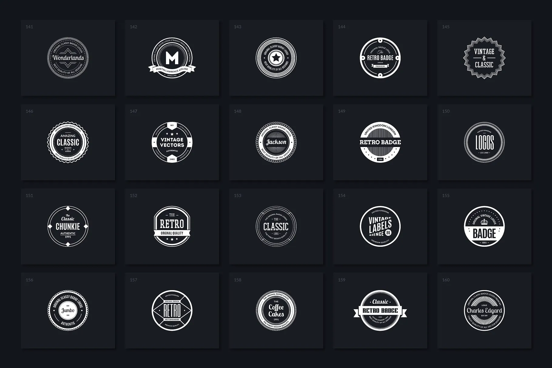 40款圆形复古徽章模板 Vol. 4 40 Retro Badges Vol. 4插图(2)