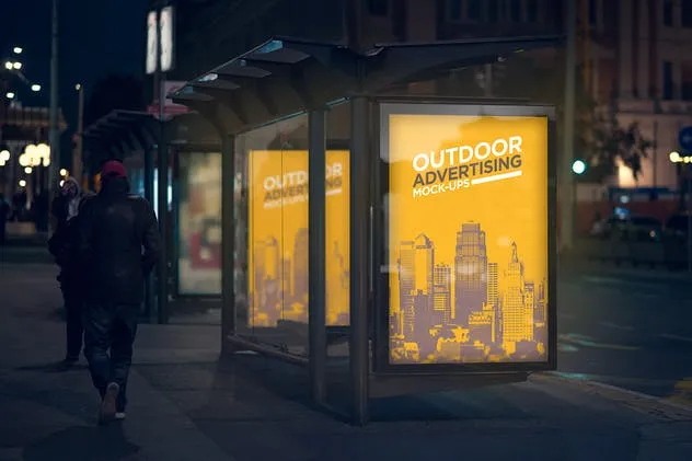 户外灯箱广告样机模板v2 Outdoor Advertising Mock-Up Vol.2插图(2)