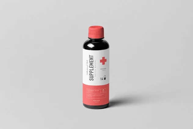 药物保健品瓶子&盒子样机模板v1 Supplement Bottle & Box Mock-up 1插图(2)
