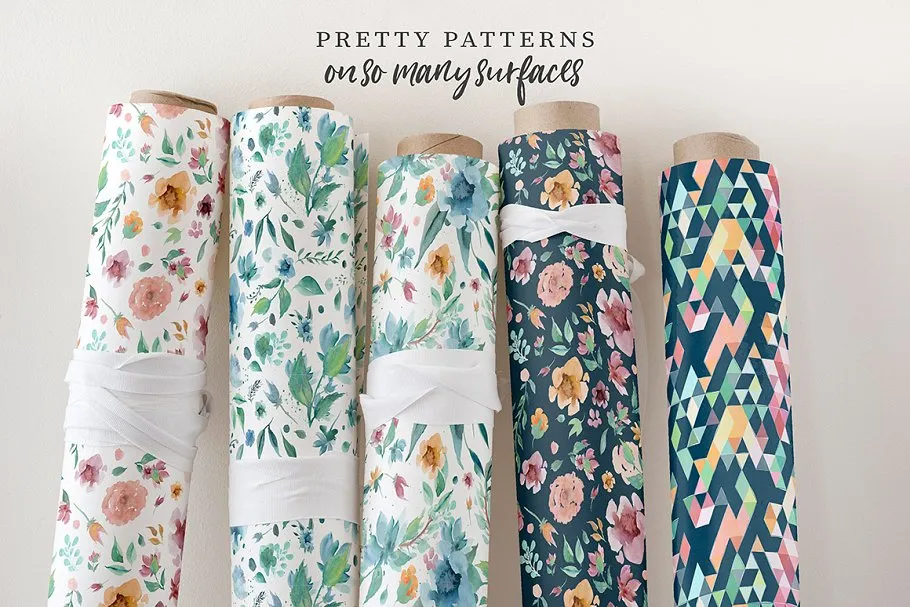 手写英文字体&手绘水彩花卉剪贴画 Loving Saskia Font & Graphics Bundle插图(12)