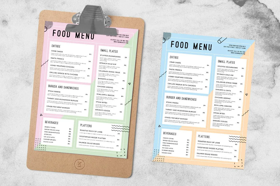 夏日特色餐厅餐馆素材库精选菜单模板 Summer Food Menu插图(2)