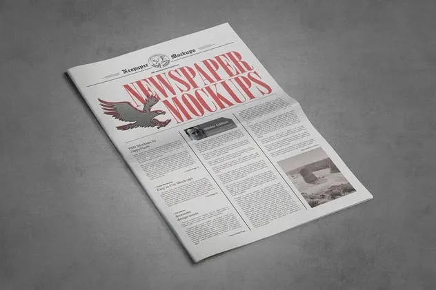 复古新闻报纸印刷品样机 Vintage Newspaper Mockups插图(4)