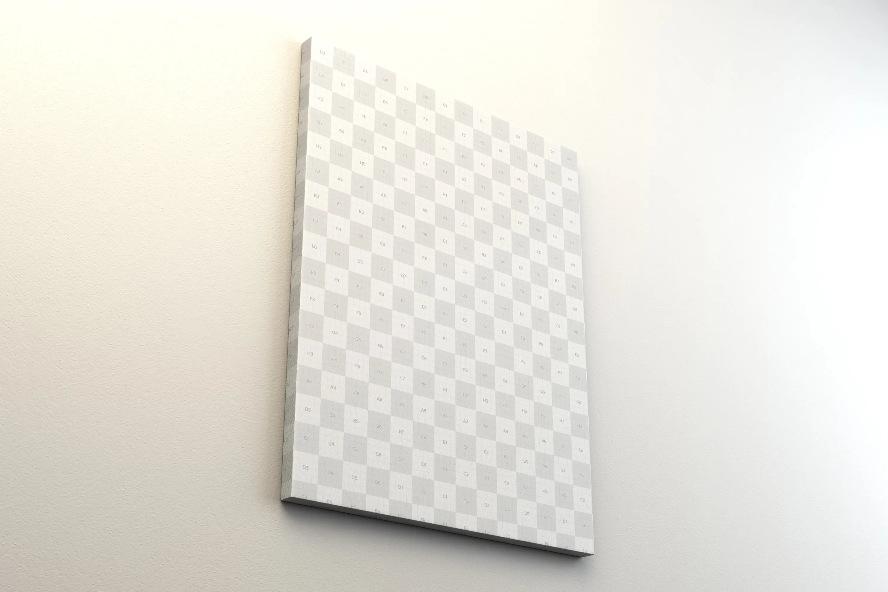 挂墙画布画框艺术作品&画像展览效果透视图样机素材 Portrait Canvas Frame Mockup Hanging on Wall in Perspective插图