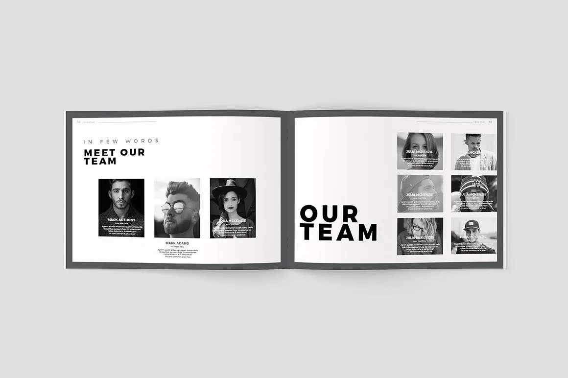 创意极简的黑白色调杂志手册模板下载[indd]插图(18)
