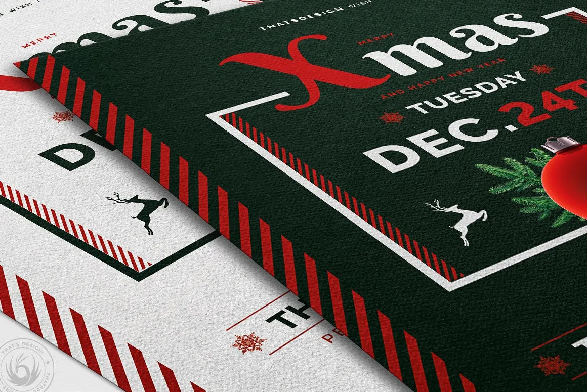 圣诞节平安夜活动主题海报传单设计模板v12 Christmas Eve Flyer Template V12插图(5)