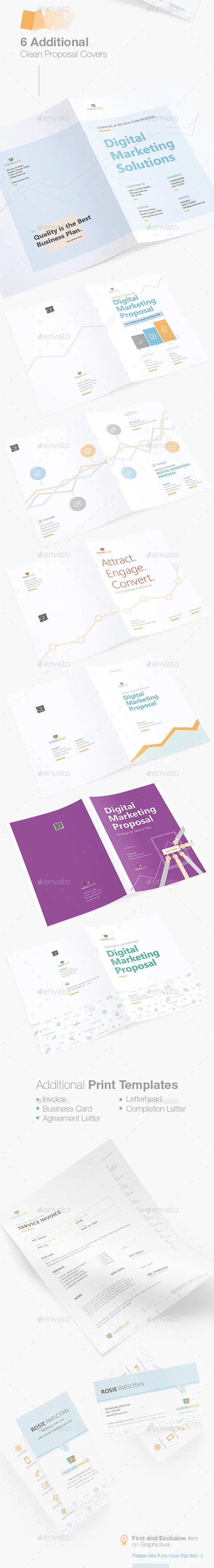 极简主义数字营销类杂志模板下载 Clean Digital Marketing Proposal[indd]插图(6)