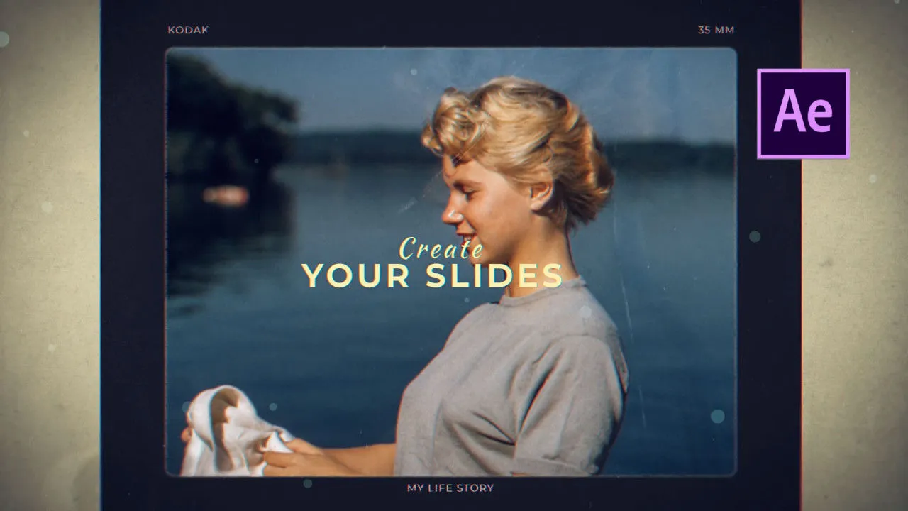 浪漫回忆幻灯片展示像素设计精选AE模板