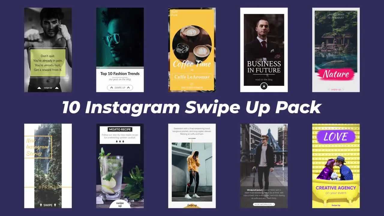 10个时尚设计现代照片像素设计精选AE模板