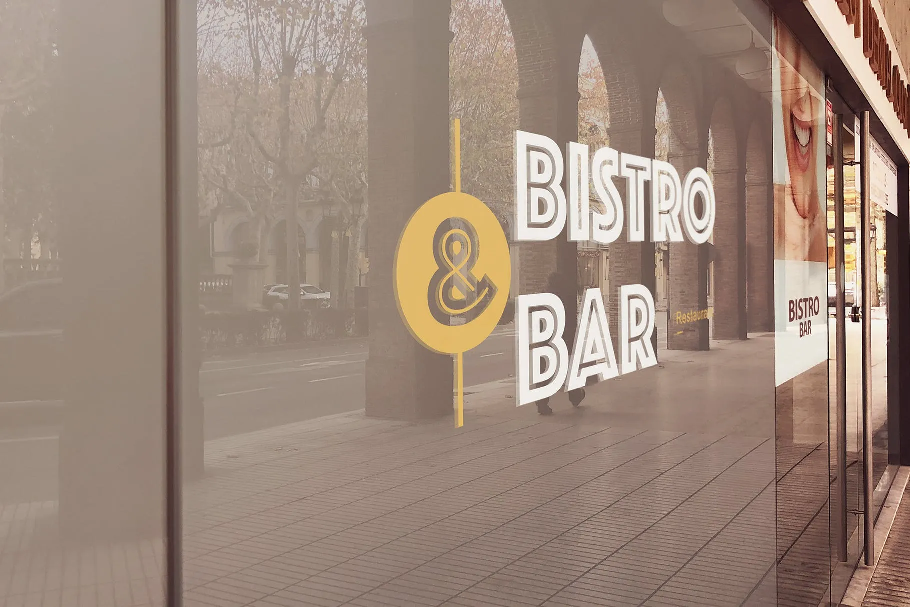 商铺玻璃门Logo店招效果图样机素材库精选1 Shop Glass Logo Mockup插图(2)