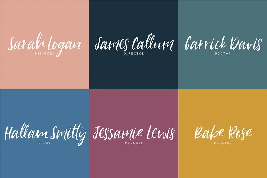 手写英文字体&手绘水彩花卉剪贴画 Loving Saskia Font & Graphics Bundle插图(15)