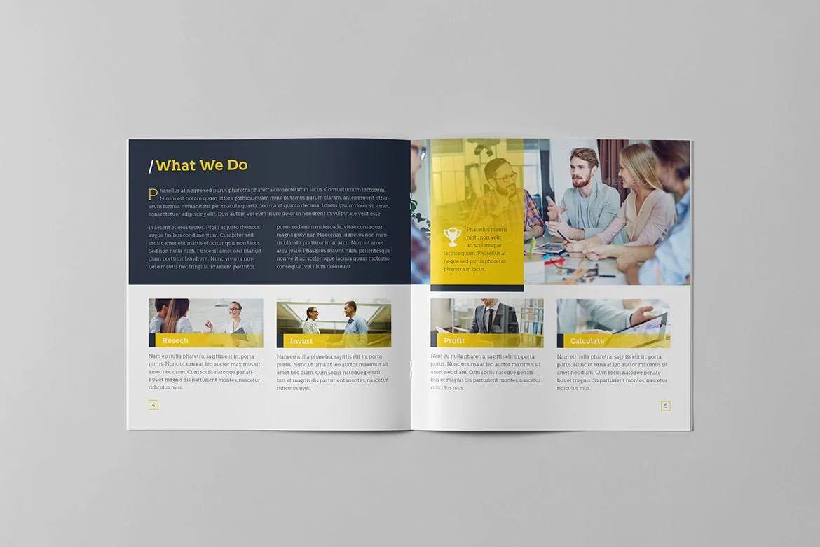 年度商业/行业市场分析报告设计模板v2 Annual Report Square Template 2插图(2)