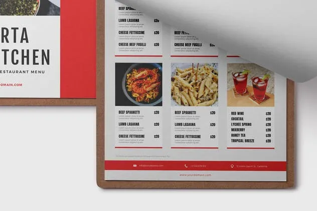 高档意式餐厅菜单设计PSD模板 Restaurant Menu插图(3)