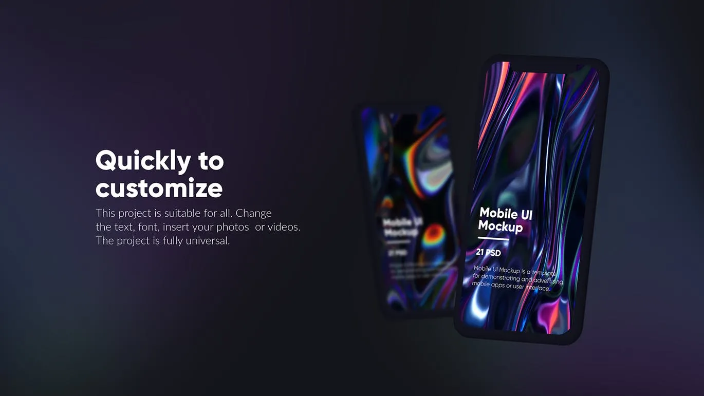 黑色iPhone手机UI界面设计效果图等距网格样机模板 Dark iPhone Mockup插图(8)